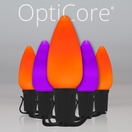 C9 Amber / Purple Smooth OptiCore&reg Commercial LED Halloween String Lights