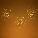 Gold Starburst Lighted Branches with Warm White LED Twinkle Lights, 3 pc