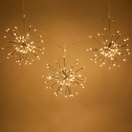 Silver Starburst Lighted Branches with Warm White LED Twinkle Lights, 3 pc