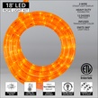 18' Orange LED Rope Light, 2 Wire 120 Volt