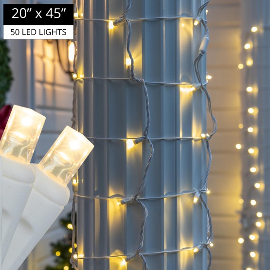 StretchNet Pro&reg 20" x 45" Column Wrap Lights, 5mm LED, 50 Warm White Lights, White Wire