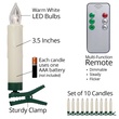 3.5" Dimmable LED Christmas Tree Candles with Remote, Set of 10