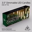 3.5" Dimmable LED Christmas Tree Candles with Remote, Set of 10
