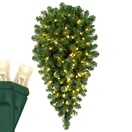 Oregon Fir Prelit Commercial LED Teardrop Christmas Greenery, Warm White Lights