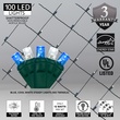 5mm 4' x 6' Blue, Cool White LED Net Lights, Green Wire