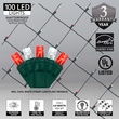 5mm 4' x 6' Red, Cool White LED Net Lights, Green Wire