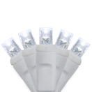 20 5mm Cool White LED Craft Lights, Commercial, White Wire