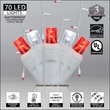 70 5mm Red, Cool White LED Icicle Lights