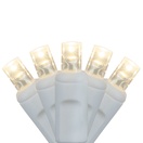  5mm Warm White LED Craft Lights, Commercial, White Wire