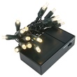 20 Warm White Battery Powered Twinkle 5mm LED Christmas Lights, Green Wire