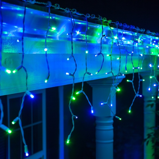 70 5mm blue, green LED icicle lights
