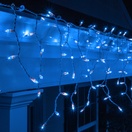 Blue Icicle Lights, White Wire 