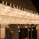 Clear Icicle Lights, White Wire 