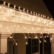 100 Clear Icicle Lights, White Wire 