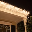 100 Clear Icicle Lights, White Wire 