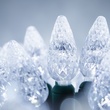 Commercial 25 C6 Cool White LED String Lights, 4" Spacing