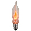 C7 Flicker Flame Clear Halloween Light Bulbs, Pack of 2
