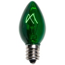 C7 Green Christmas Light Bulbs, Transparent