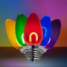 C7 Multicolor Shatterproof FlexFilament&reg LED Vintage Christmas Light Bulbs