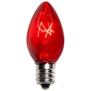 C7 Red Christmas Light Bulbs, Transparent