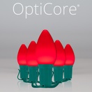 C7 Red Smooth OptiCore&reg Commercial LED Christmas String Lights
