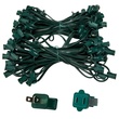 100' C7 Commercial Light Stringer, SPT2 Green Wire, 12" Spacing