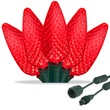 Commercial 25 Red C9 LED Christmas Lights, 12" Spacing