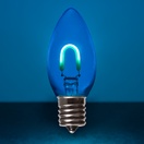 C9 Blue Glass FlexFilament TM LED Vintage Christmas Light Bulb, Transparent