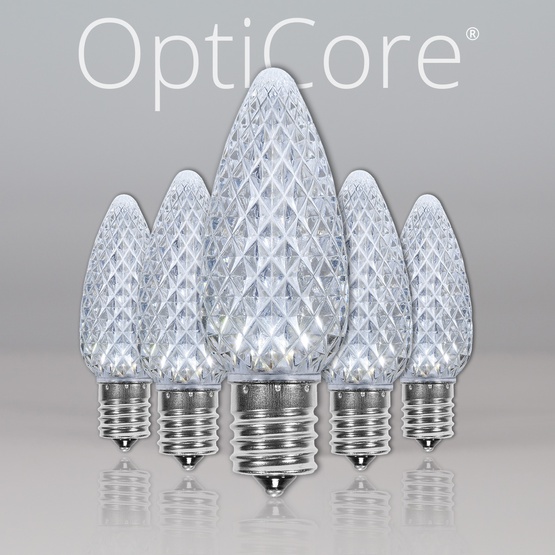 C9 Cool White OptiCore&reg LED Christmas Light Bulbs, Box of 25