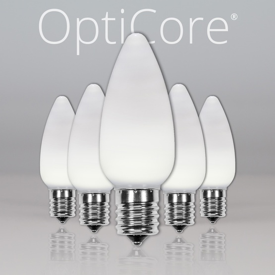 C9 Cool White Smooth OptiCore&reg LED Christmas Light Bulbs