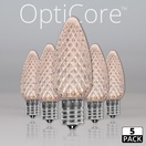 5-Pack, C9 Warm White OptiCore&reg LED Christmas Light Replacement Bulbs