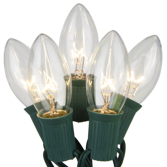25 C9 Clear Christmas Lights