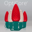 C9 Red / Warm White OptiCore&reg Commercial LED Christmas String Lights