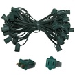 50' C9 Commercial Light Stringer, SPT1W Green Wire, 12" Spacing