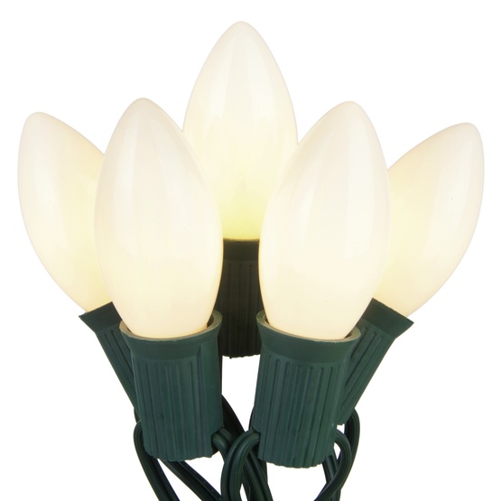 25 C9 White Christmas Lights