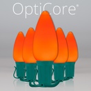 C9 Amber Smooth OptiCore&reg Commercial LED Halloween String Lights