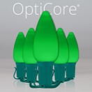C9 Green Smooth OptiCore&reg Commercial LED Christmas String Lights