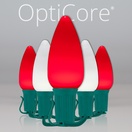 C9 Cool White / Red Smooth OptiCore&reg Commercial LED Christmas String Lights