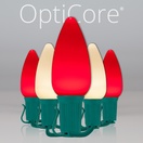 C9 Red / Warm White Smooth OptiCore&reg Commercial LED Christmas String Lights