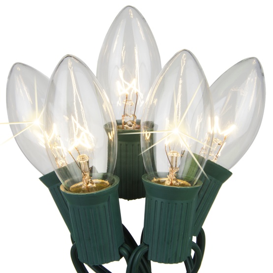 25 C9 Twinkle Clear Christmas Lights