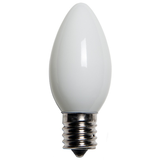 C9 White Christmas Light Bulbs, Opaque