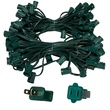 100' C9 Commercial Light Stringer, SPT1 Green Wire, 12" Spacing