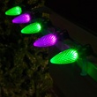 C9 Green / Purple OptiCore Commercial LED Halloween String Lights, 50 Lights, 50'