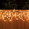 100 Clear Icicle Lights, Green Wire, Short Drops