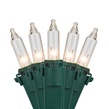 Commercial 150 Clear Christmas Mini Lights, 6" Spacing, Green Wire