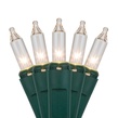100 Clear Christmas Tree Mini Lights, 2.5" Spacing, Green Wire