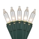 100 Clear Twinkle Christmas Tree Mini Lights, 6" Spacing, Green Wire