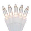 100 Clear Christmas Tree Mini Lights, 2.5" Spacing, White Wire