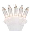 Commercial 100 Clear Christmas Mini Lights, 6" Spacing, White Wire