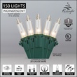 Commercial 150 Clear Christmas Mini Lights, 6" Spacing, Green Wire